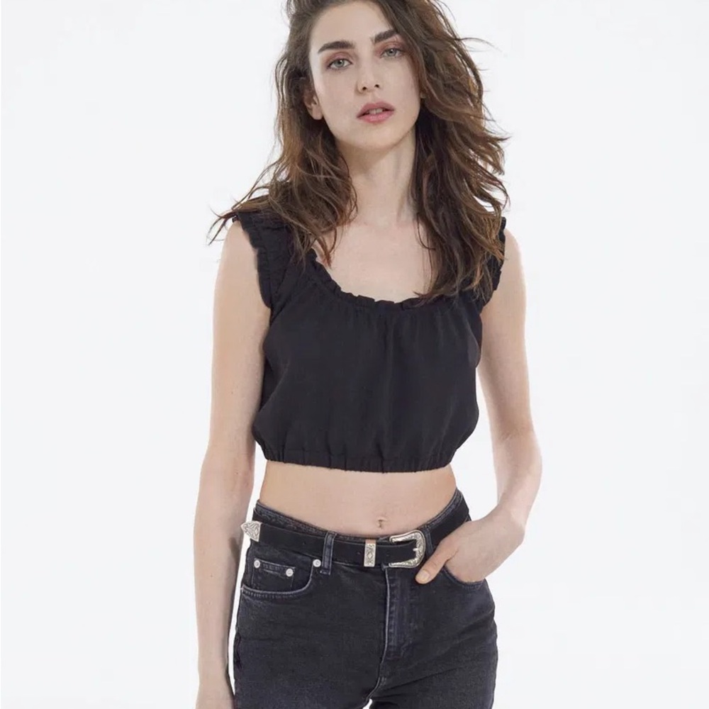 The Kooples Crepe Cropped Top